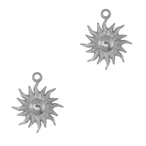 Anh&auml;nger aus Stainless Steel - Rostfreiem Stahl Sun Antik silber
