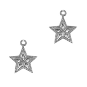 Anh&auml;nger aus Stainless Steel - Rostfreiem Stahl Star Antik silber