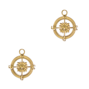 Anh&auml;nger aus Stainless Steel - Rostfreiem Stahl Compass Gold