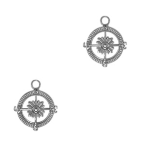 Anh&auml;nger aus Stainless Steel - Rostfreiem Stahl Compass Antik silber