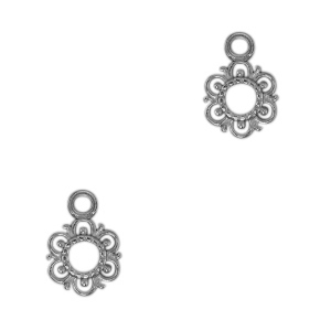 Anh&auml;nger aus Stainless Steel - Rostfreiem Stahl Flower Antik silber