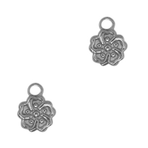 Anh&auml;nger aus Stainless Steel - Rostfreiem Stahl Flower Antik silber