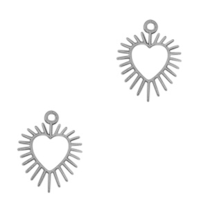 Anh&auml;nger aus Stainless Steel - Rostfreiem Stahl Heart Antik silber