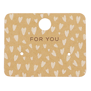 Karten f&uuml;r Schmuck "for you" Herzen Brown