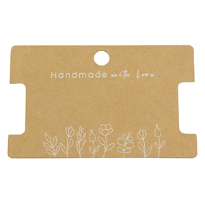 Karten f&uuml;r Schmuck "handmade with love" Blume Brown