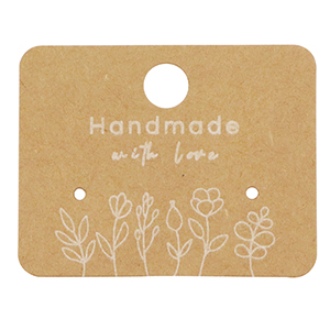 Karten f&uuml;r Schmuck "handmade with love" Blume Brown