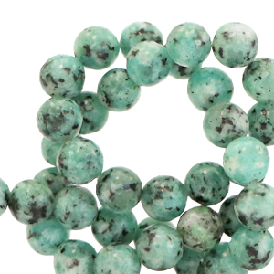 Naturstein Perlen Dalmatiner Jaspis 6mm Light moss green