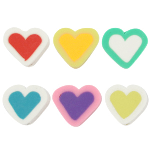 Perlen Polymer Heart Multicolour