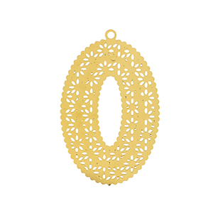 Anh&auml;nger aus Stainless Steel - Rostfreiem Stahl Bohemian oval Gold
