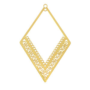 Anh&auml;nger aus Stainless Steel - Rostfreiem Stahl Bohemian Rhombus Gold