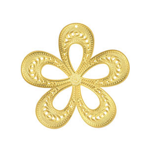 Anh&auml;nger aus Stainless Steel - Rostfreiem Stahl Bohemian Flower Gold
