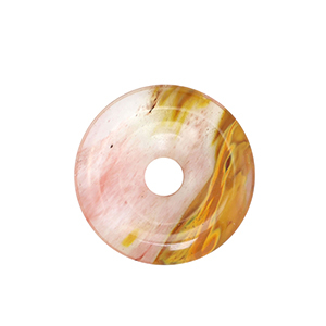 Anh&auml;nger Naturstein Glas Donut 25mm Brown-transparent