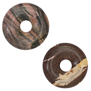 Anh&auml;nger Naturstein Jaspis Donut 20mm Mauve-black