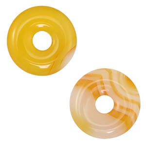 Anh&auml;nger Naturstein Achat Donut 20mm Yellow
