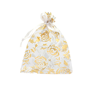 Organza Schmuck Beutel 7x9cm Rose White-gold