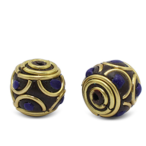 Perlen Bohemian Dark royal blue-antique gold