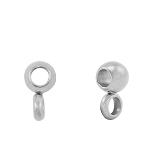 Perlen aus Stainless Steel - Rostfreiem Stahl mit &Ouml;se 4mm Silver
