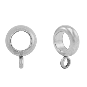 Perlen aus Stainless Steel - Rostfreiem Stahl Disc mit &Ouml;se Silver