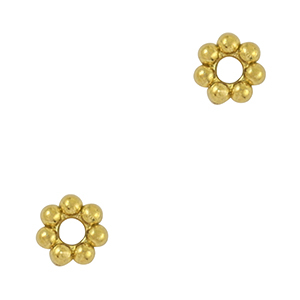 Perlen aus Stainless Steel - Rostfreiem Stahl Spacer Bali Ring 4mm Gold