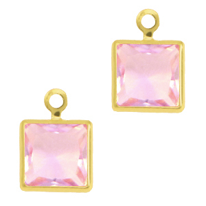 Anh&auml;nger aus Kristallglas Square Pink-gold