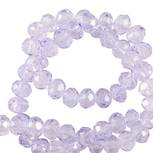 Facetten Top Glas Perlen 6x4mm Rondellen Light violet purple