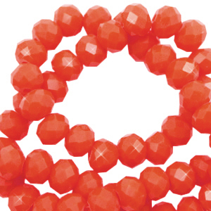 Facetten Top Glas Perlen 6x4mm Rondellen Vermillion orange