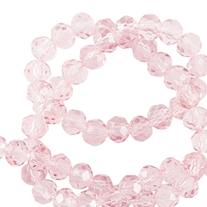 Facetten Top Glas Perlen 6x4mm Rondellen Pale pink