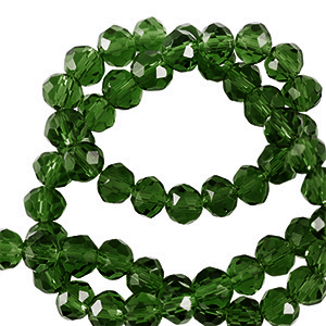 Facetten Top Glas Perlen 3x3mm Rondellen Emerald green