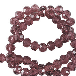 Facetten Top Glas Perlen 4x3mm Rondellen Magenta purple