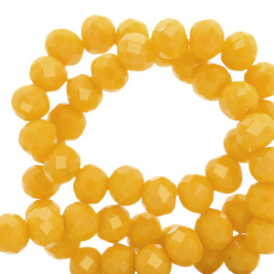 Facetten Top Glas Perlen 4x3mm Rondellen Chrome yellow