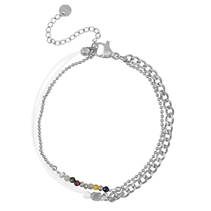Stainless Steel - Rostfrei Stahl Armb&auml;nder duo Layer Silver-white
