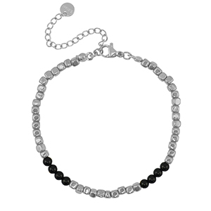Stainless Steel - Rostfrei Stahl Armb&auml;nder Silver-black