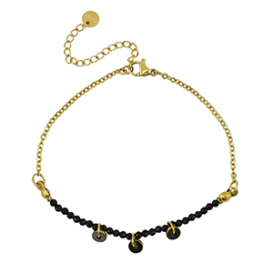 Stainless Steel - Rostfrei Stahl Armb&auml;nder Gold-black