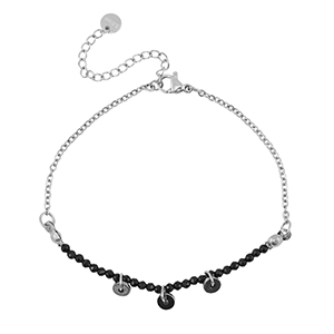 Stainless Steel - Rostfrei Stahl Armb&auml;nder Silver-black