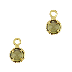 Anh&auml;nger aus Kristallglas Olive green-gold