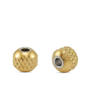 Perlen aus Stainless Steel - Rostfreiem Stahl 6mm Gold