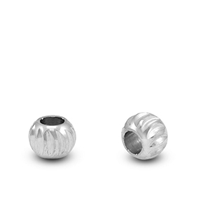Perlen aus Stainless Steel - Rostfreiem Stahl 4mm Silver