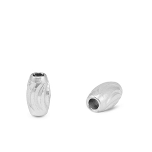 Perlen aus Stainless Steel - Rostfreiem Stahl 3x5mm Silver