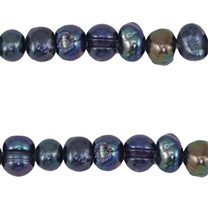 S&uuml;&szlig;wasser Perlen Round 5-7mm Dark peacock blue