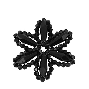 Facetten Perlen Anh&auml;nger Flower Black