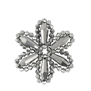 Facetten Perlen Anh&auml;nger Flower Metallic anthracite