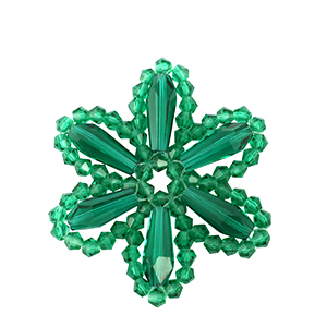 Facetten Perlen Anh&auml;nger Flower Dark green