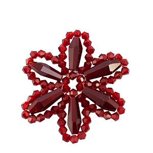 Facetten Perlen Anh&auml;nger Flower Burgundy red