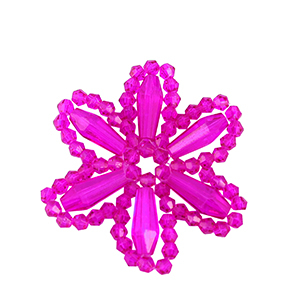 Facetten Perlen Anh&auml;nger Flower Neon fuchsia pink