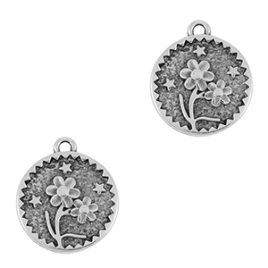 Anh&auml;nger Metall DQ Flower Antik silber (Nickelfrei)