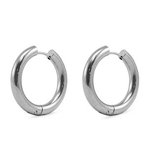 Ohrringe aus Stainless Steel - Rostfreiem Stahl Creolen Silver