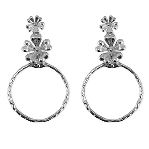 Stainless Steel - Rostfrei Stahl Ohrringe Flower Silver