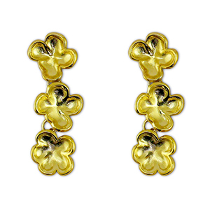 Stainless Steel - Rostfrei Stahl Ohrringe Flower Gold
