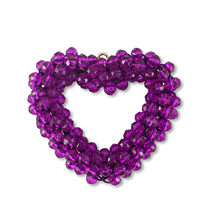 Facetten Perlen Anh&auml;nger Heart &nbsp;Tillandsia purple