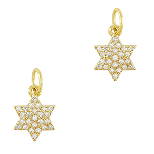 TQ Metall Brass Anh&auml;nger Zirconia Star Gold